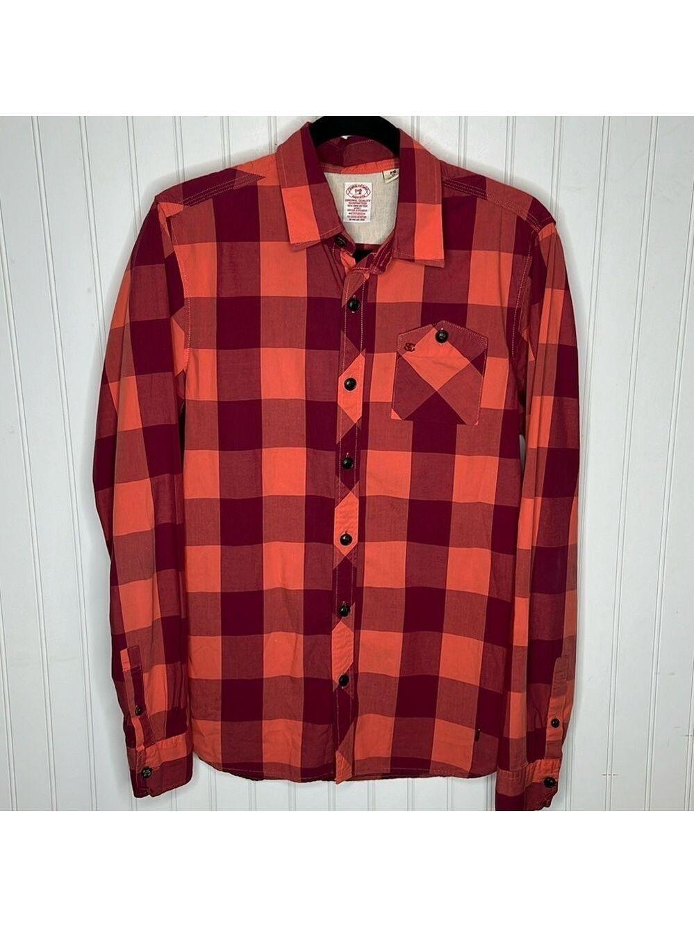 Scotch and Soda Ams Couture Pink Peach Plaid Top Size Medium